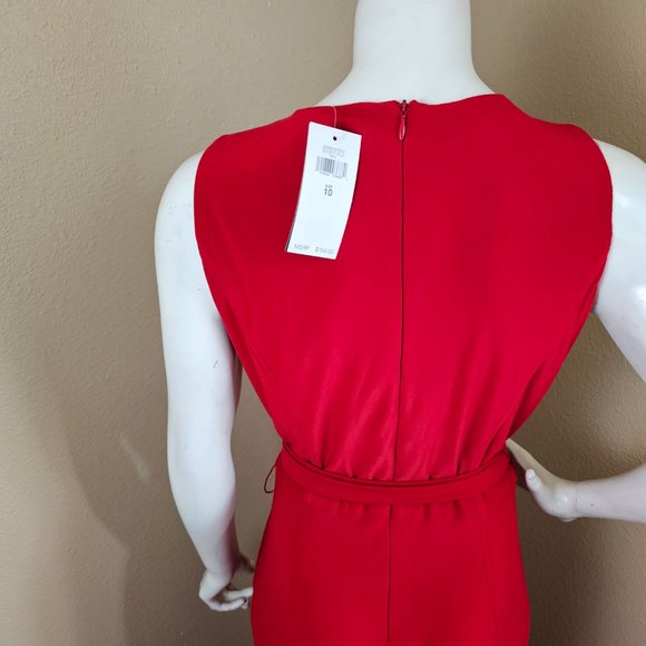 Lauren Ralph Lauren Essential Red Sleeveless Belted Jumpsuit~NWT~Size 10 - Picture 7 of 10